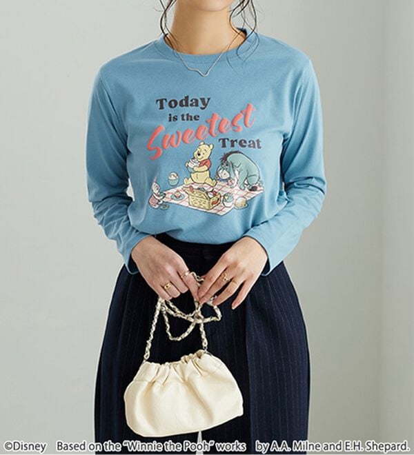 BELLUNA（ベルーナ）の「＜Ｄｉｓｎｅｙ>【プー】発砲プリント長袖Tシャツ（カットソー）」｜スカイブルー