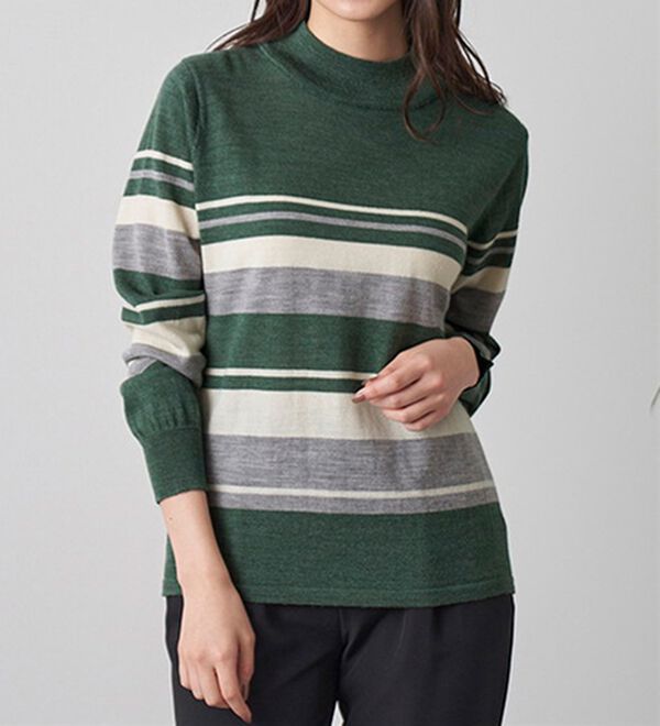 BELLUNA（ベルーナ）の「洗える！メリノウール１００％ハイネックセーター（ニット・セーター）」｜詳細画像