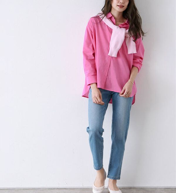 Pierrot（ピエロ）の「綿１００％オーバーサイズシャツ（シャツ）」｜詳細画像