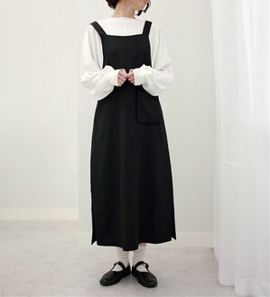 BELLUNA（ベルーナ）の「ポケットが可愛いジャンパースカート（その他ワンピース）」｜黒