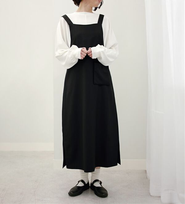 BELLUNA（ベルーナ）の「ポケットが可愛いジャンパースカート（その他ワンピース）」｜黒