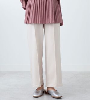 BELLUNA（ベルーナ）の「カットツイル素材ストレートパンツ（フルレングスパンツ）」｜アイボリー