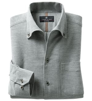 「＜コムルヴァン・オム＞メランジコーデュロイ柔らかシャツ（メンズシャツ）」｜グレー