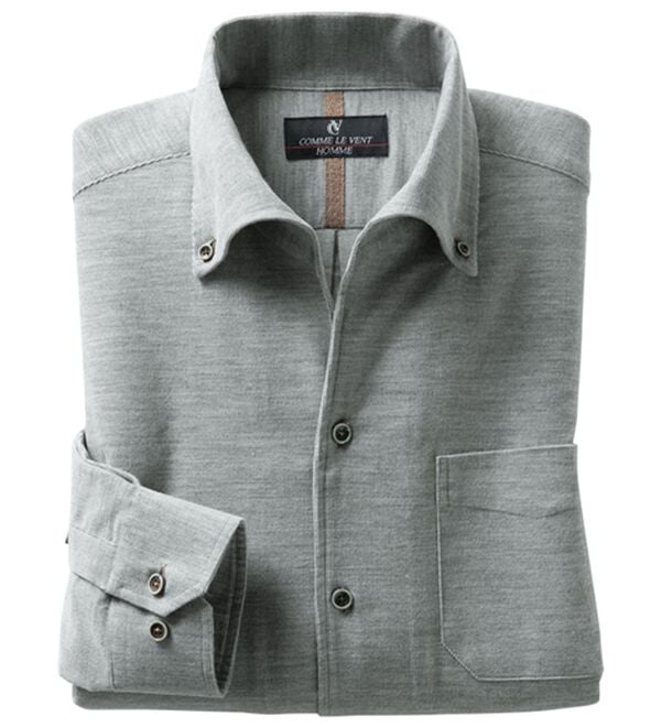 「＜コムルヴァン・オム＞メランジコーデュロイ柔らかシャツ（メンズシャツ）」｜グレー