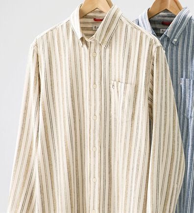 「ハッシュパピー　しっとり柔らか綿１００％ネルシャツ（メンズシャツ）」