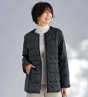 BELLUNA（ベルーナ）の「美ラクるストレッチ軽やか中わたジャケット（ショートコート）」｜黒