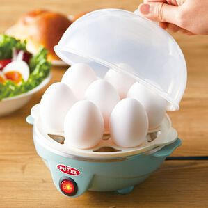 「蒸し皿付！電気ゆで玉子メーカー（キッチン家電・調理家電）」｜レトログリーン