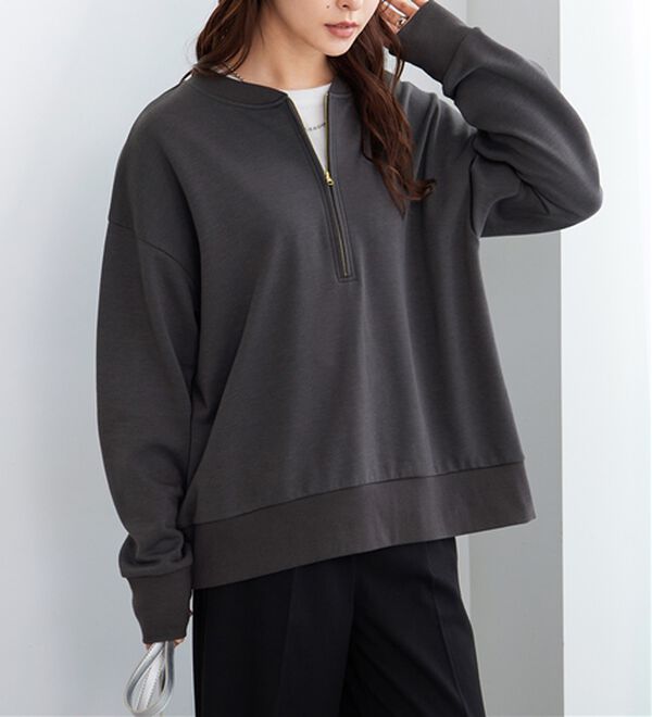 本物 バルマン スウェット トレーナー XL ピンクパープル系 ラベンダー系 抜け感！ハーフジップ大人スウェット - ベルーナ【公式】