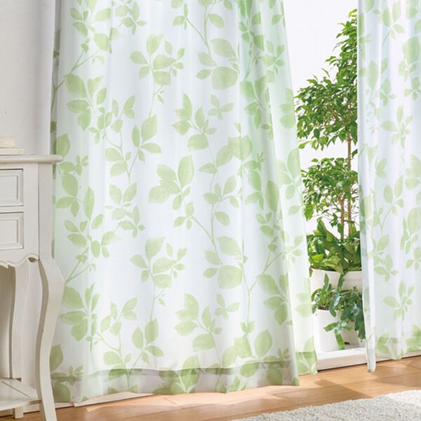 「おしゃれな柄の多機能レースカーテン（レースカーテン）」｜リーフ