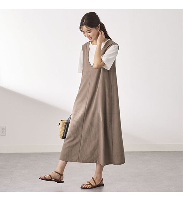 BELLUNA（ベルーナ）の「サラっと素材バックリボンワンピース（その他ワンピース）」｜詳細画像