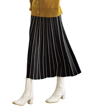 BELLUNA（ベルーナ）の「ジャカードニットプリーツスカート（ロングスカート）」