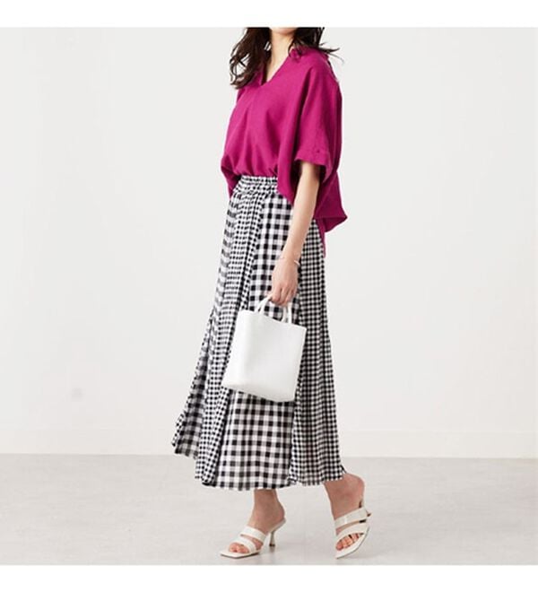 BELLUNA（ベルーナ）の「機能付リネン混スキッパーデザインシャツ（シャツ）」｜詳細画像