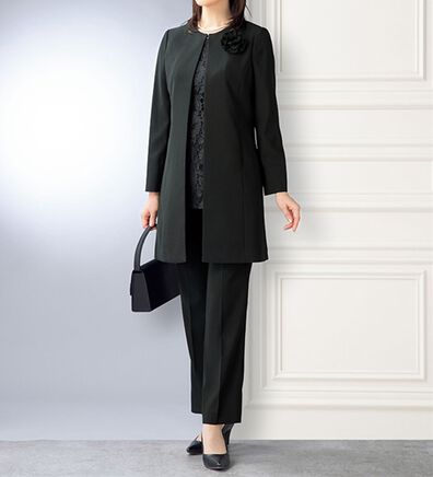 ルフラン（ルフラン）の「ロングジャケットパンツスーツ（ブラックフォーマル（喪服・礼服））」