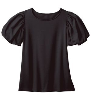 VINNO（ヴィノ）の「ボリューム袖カットソートップス（カットソー）」｜ブラック