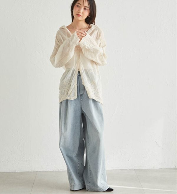 RANAN（ラナン）の「コード刺繍フードシャツ（シャツ）」｜詳細画像