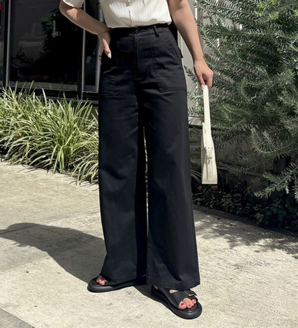 GeeRA（ジーラ）の「コットンワイドベイカーパンツ（フルレングスパンツ）」｜詳細画像