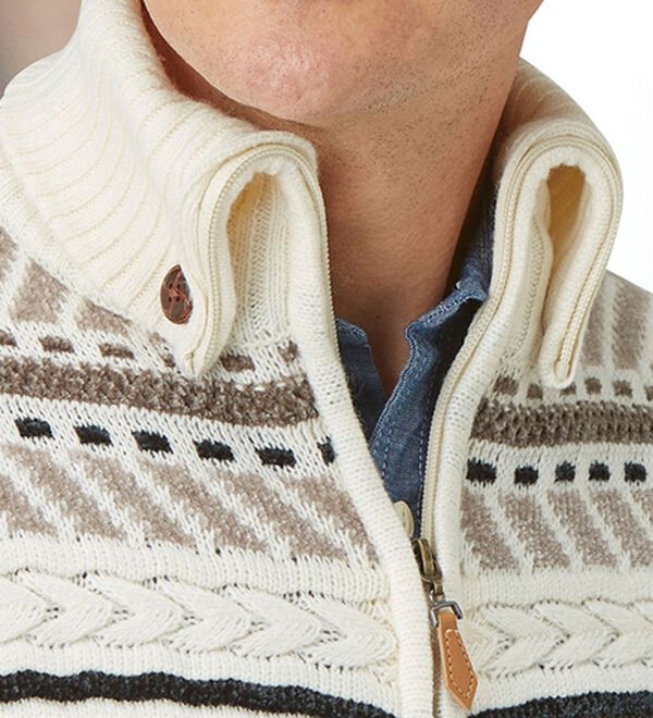 「衿暖かふっくらモールセーター（メンズニット・セーター）」｜詳細画像