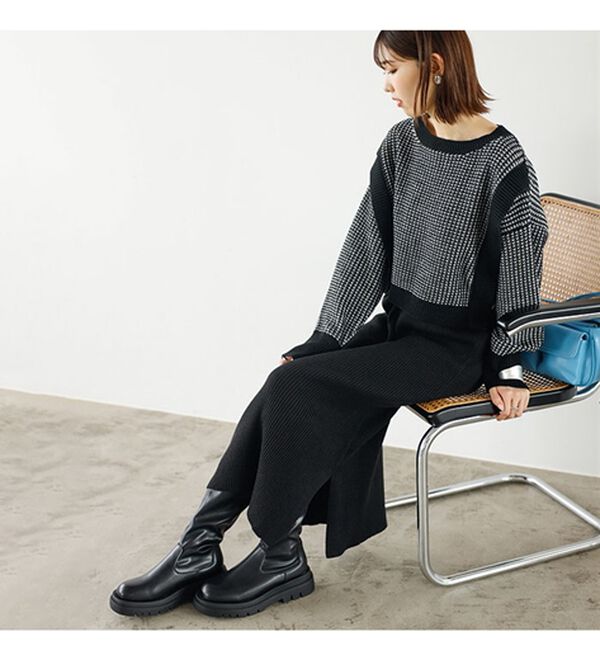 GeeRA（ジーラ）の「レイヤード２点セットワンピース（ニットワンピース）」｜詳細画像