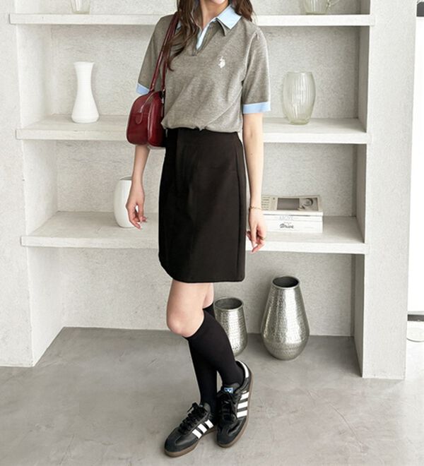 GeeRA（ジーラ）の「【ＵＳ．ＰＯＬＯ．ＡＳＳＮ】衿付ポロニットトップス（ニット・セーター）」｜詳細画像