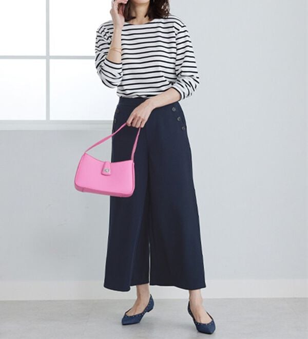 BELLUNA（ベルーナ）の「ジョーゼット素材釦使いワイドパンツ（その他パンツ）」｜詳細画像