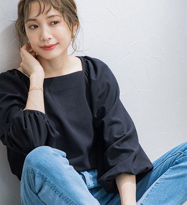 Pierrot（ピエロ）の「スクエアネックボリュームブラウス（ブラウス）」｜詳細画像