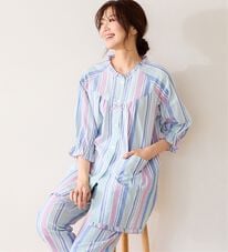 LAVIENNE（ラヴィエンヌ）の「サラッと涼感、綿１００％サッカーパジャマ（パジャマ・ルームウェア）」