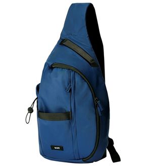 「＜ｗｏｔｔ＞ボトルポケット付きスリングバッグ（メンズボディバッグ・ウエストポーチ）」｜ネイビー