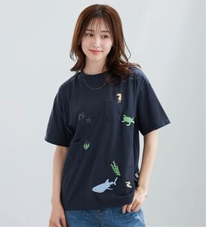 BELLUNA（ベルーナ）の「海の生き物刺しゅうビッグプルオーバー（カットソー）」｜チャコール
