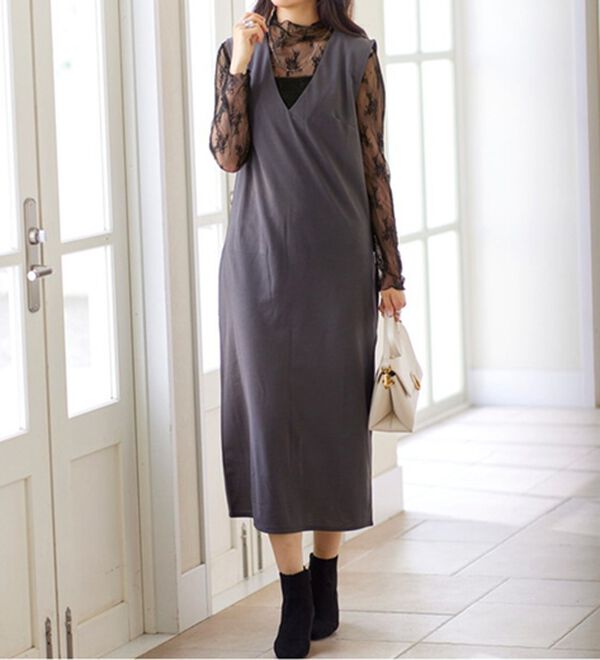 YU'NOW（ユナウ）の「ハイネックレースインナー（肌着・インナーウェア）」｜詳細画像