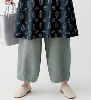 BELLUNA（ベルーナ）の「麻混バルーンデザインパンツ（フルレングスパンツ）」｜グレー