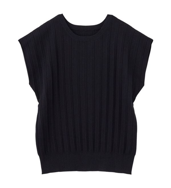 GeeRA（ジーラ）の「プリーツ編フレンチスリーブリブトップス（ニット・セーター）」｜詳細画像