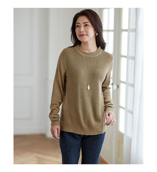 BELLUNA（ベルーナ）の「重ね衿付！細見えニットプルオーバー（ニット・セーター）」｜詳細画像