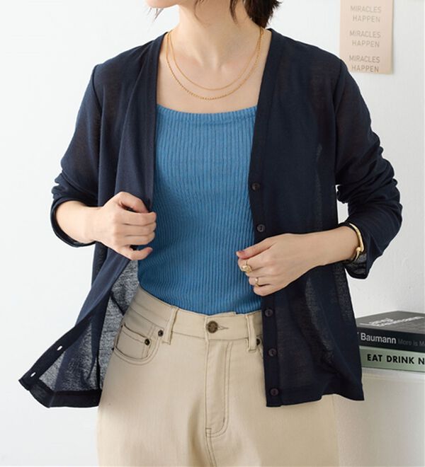 Viola e Viola（ヴィオラ エ ヴィオラ）の「ＶネックベーシックＵＶカーディガン（ニットカーディガン）」｜詳細画像