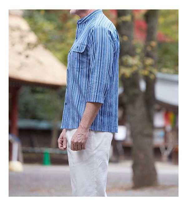 日本製高島ちぢみ・和の7分袖オーバーシャツ - ベルーナ【公式】