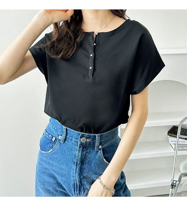 GeeRA（ジーラ）の「綿１００％前後２ＷＡＹシルケットフレンチスリーブカットソー（Tシャツ）」｜詳細画像