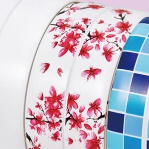 「貼り直しできる水漏れテープ（バス用品）」｜花柄