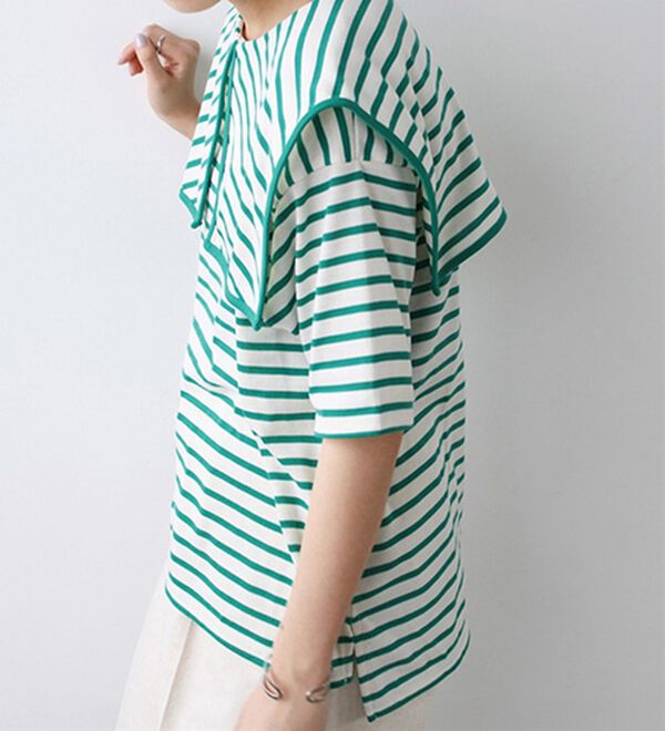 GeeRA（ジーラ）の「セーラーカラーボーダーカットソー（カットソー）」｜詳細画像