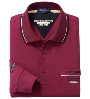 「新デザイン長袖ブランドポロシャツ（メンズポロシャツ）」｜ワイン