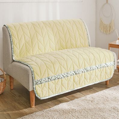 「綿１００％ヘリンボーンキルトソファカバー（ソファーカバー）」