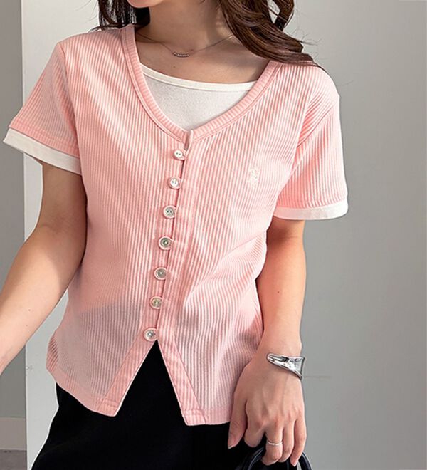 RANAN（ラナン）の「＜U.S.POLO ASSN.＞バイカラーレイヤード風カットソーTシャツ（カットソー）」｜詳細画像