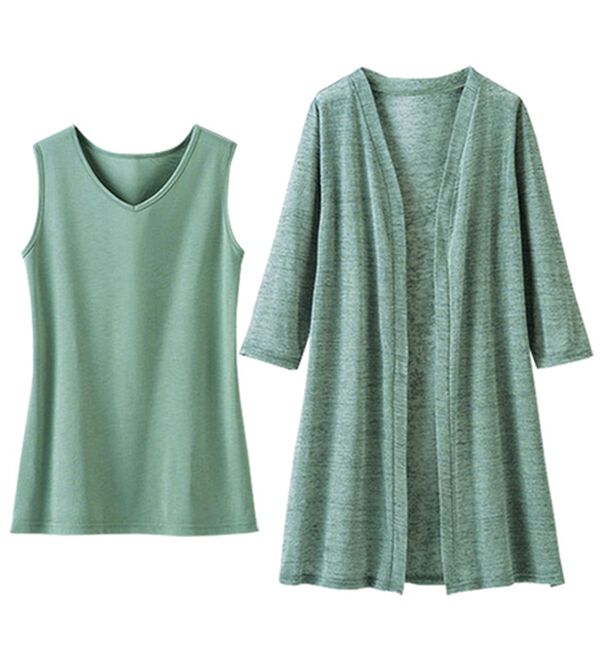 BELLUNA（ベルーナ）の「涼やか！スラブ調カーディガンアンサンブル（アンサンブル）」｜詳細画像