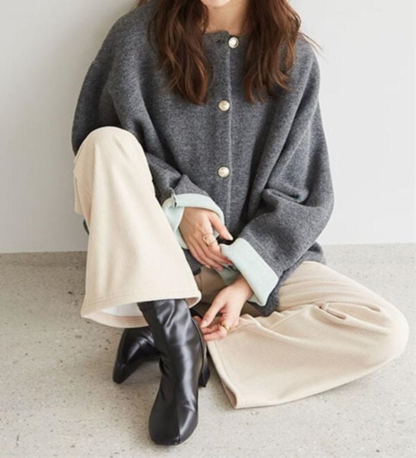 RANAN（ラナン）の「あったか裏ベロアニットコールフレアパンツ（フルレングスパンツ）」｜詳細画像