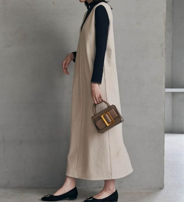 RANAN（ラナン）の「あったか裏ベロアニットコールジャンパースカート（ジャンパースカート）」｜詳細画像