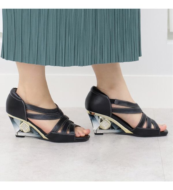 BELLUNA（ベルーナ）の「ジュエルヒールエレガントラインサンダル（パンプス）」｜詳細画像