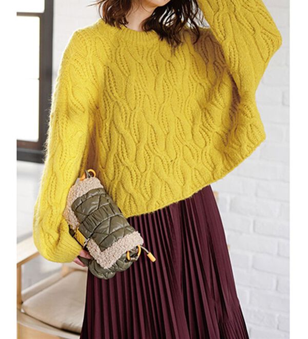 RANAN（ラナン）の「ビッグケーブル短丈ニット（ニット・セーター）」｜詳細画像