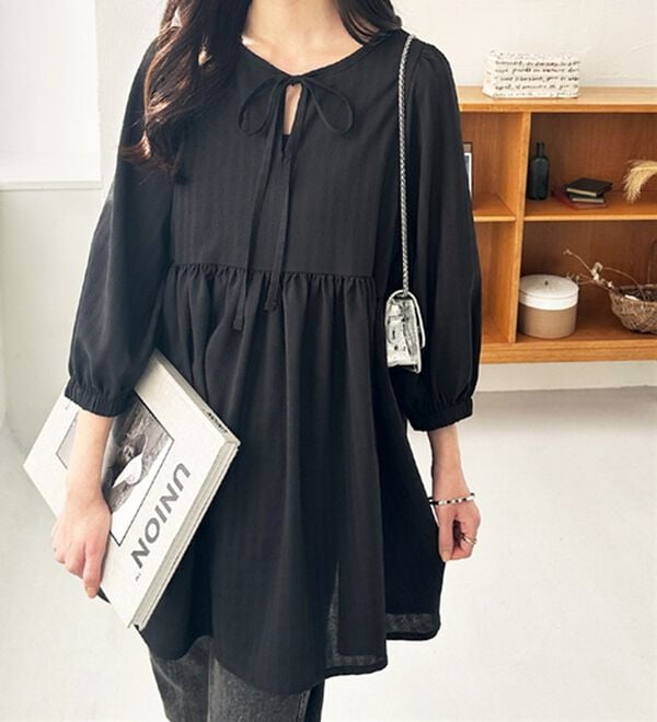 GeeRA（ジーラ）の「前後２ＷＡＹチェックペプラムチュニック（チュニック）」｜詳細画像