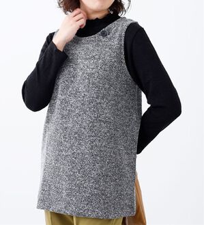 BELLUNA（ベルーナ）の「ブークレ素材チュニックアンサンブル（アンサンブル）」｜黒／黒