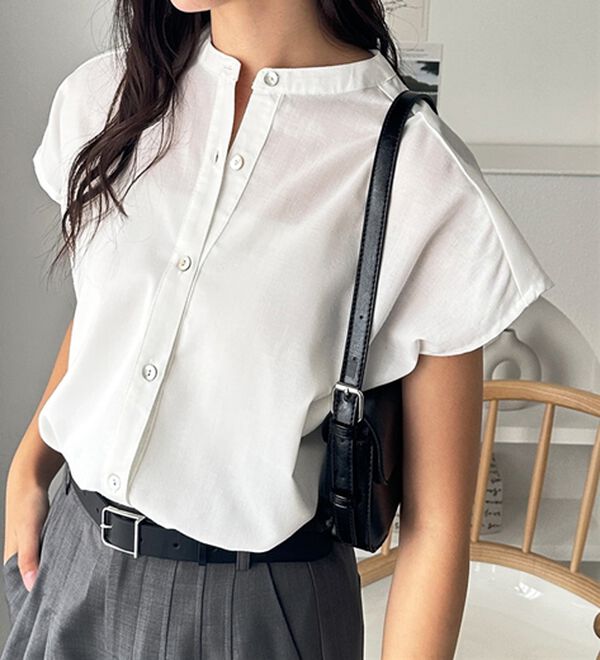GeeRA（ジーラ）の「綿タッチフレンチスリーブブラウス（ブラウス）」｜詳細画像