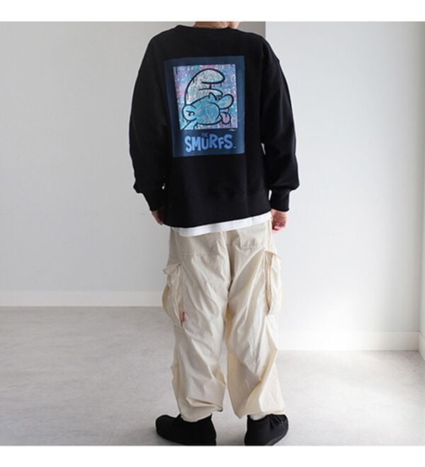 GeeRA（ジーラ）の「【スマーフ】コラボプリントスウェット（メンズカットソー）」｜詳細画像