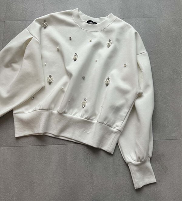 RANAN（ラナン）の「ビジュー使いボリューム袖プルオーバー（カットソー）」｜詳細画像